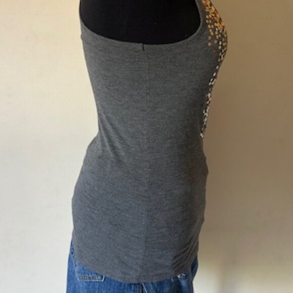 Grey Tank with Gold and Silver Sequin Tank Top 8422 - Picture 2 of 7